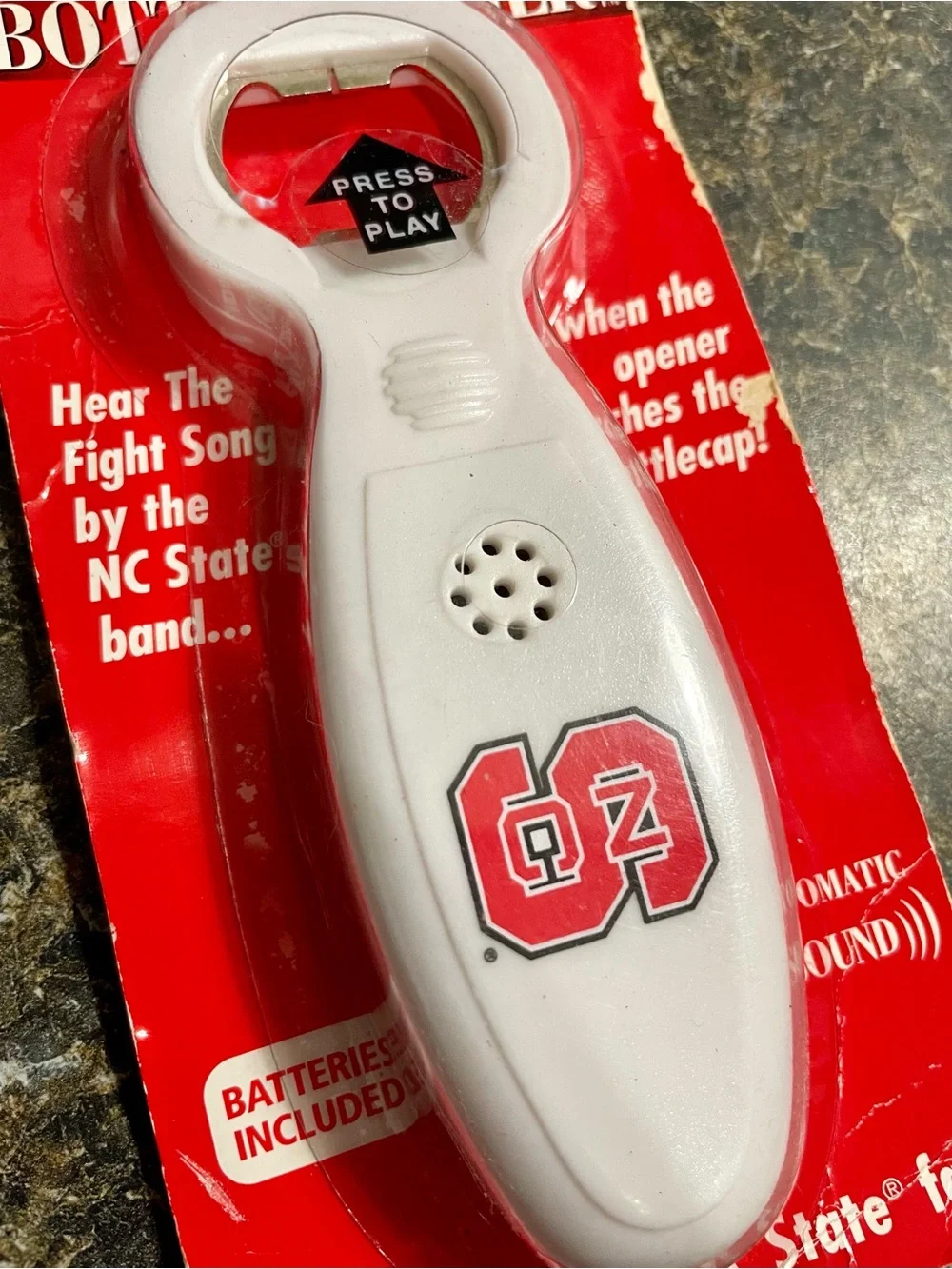 VINTAGE NC State Wokfpack Band Fight Song Talking Bottle Opener NCAA Tailgate
